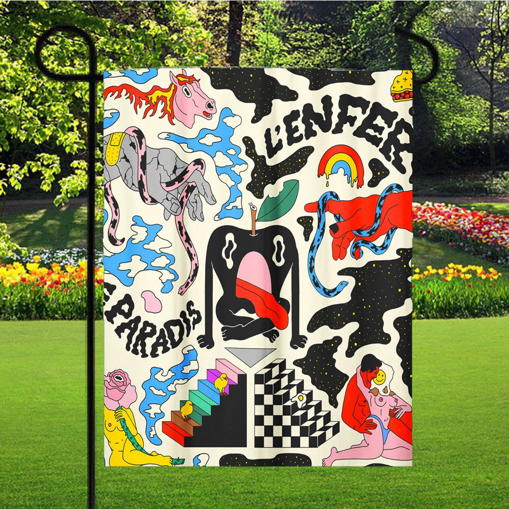 Abstract And Colourful Garden Flag Yard Sign Outdoor Lawn 12 X 18 inch