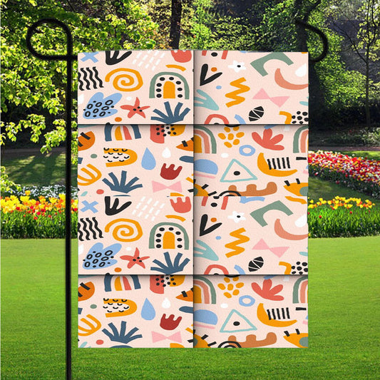 Abstract Havana Patterns Peach Garden Flag Yard Sign Outdoor Lawn 12 X 18 inch