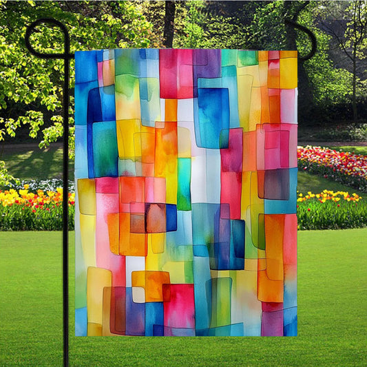 Abstract Watercolor Garden Flag Yard Sign Outdoor Lawn 12 X 18 inch