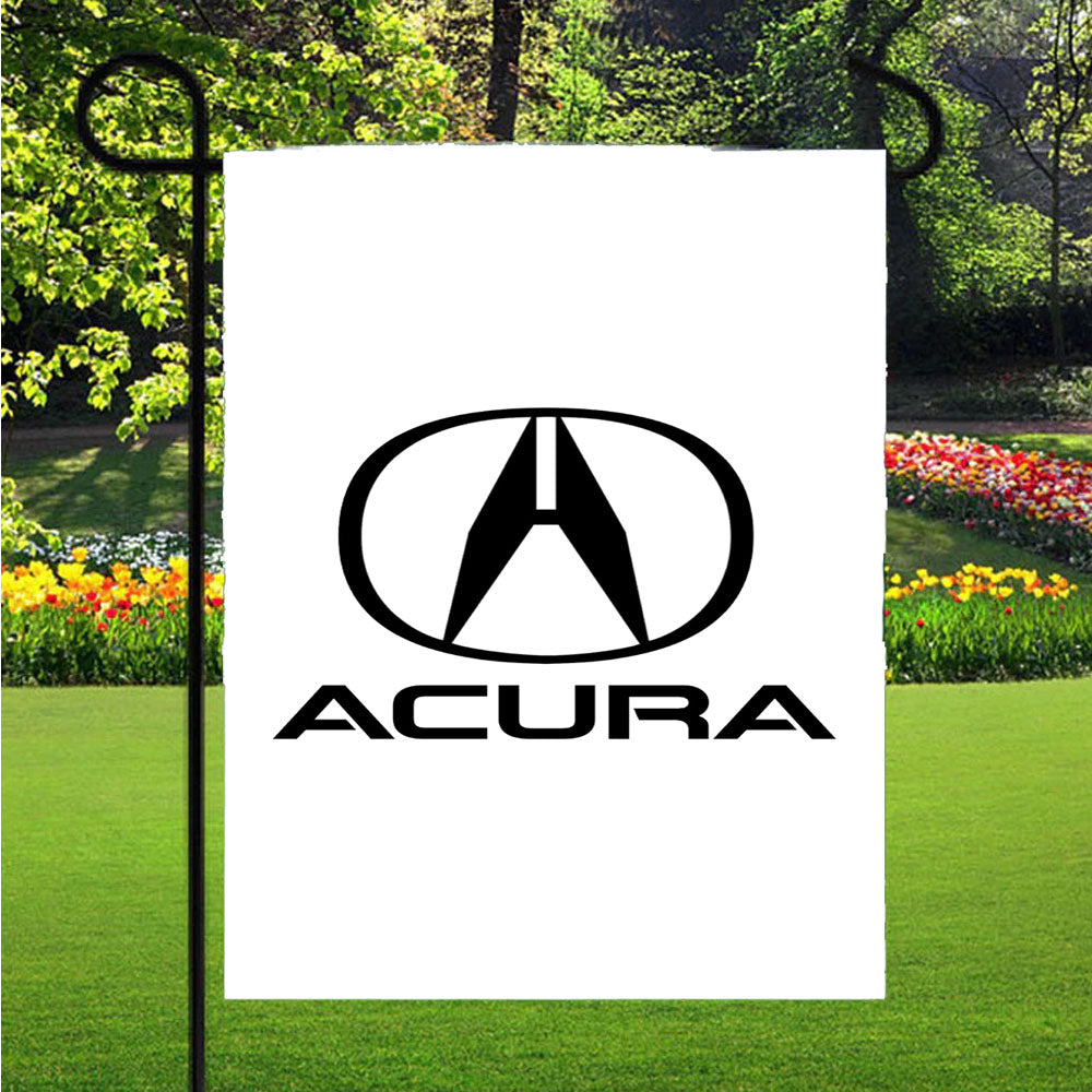 Acura Logo White Garden Flag Yard Sign Outdoor Lawn 12 X 18 inch