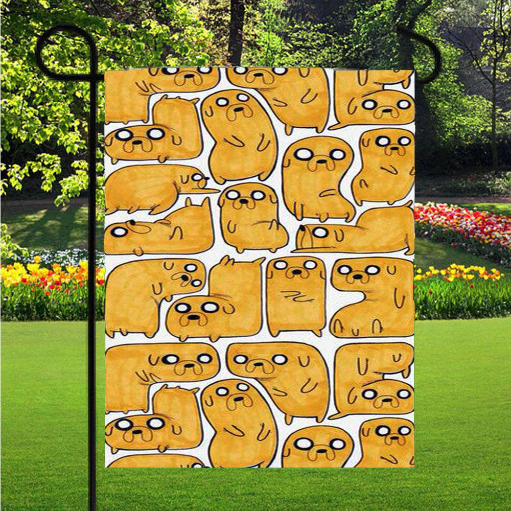 Adventture Time Pattern Garden Flag Yard Sign Outdoor Lawn 12 X 18 inch
