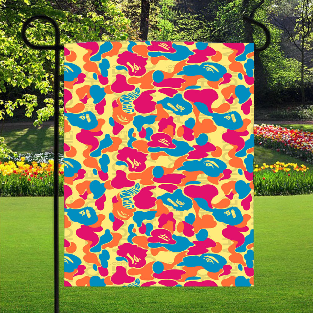 Ahoodie Camouflage Pattern Full Color Garden Flag Yard Sign Outdoor Lawn 12 X 18 inch