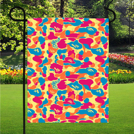 Ahoodie Camouflage Pattern Full Color Garden Flag Yard Sign Outdoor Lawn 12 X 18 inch