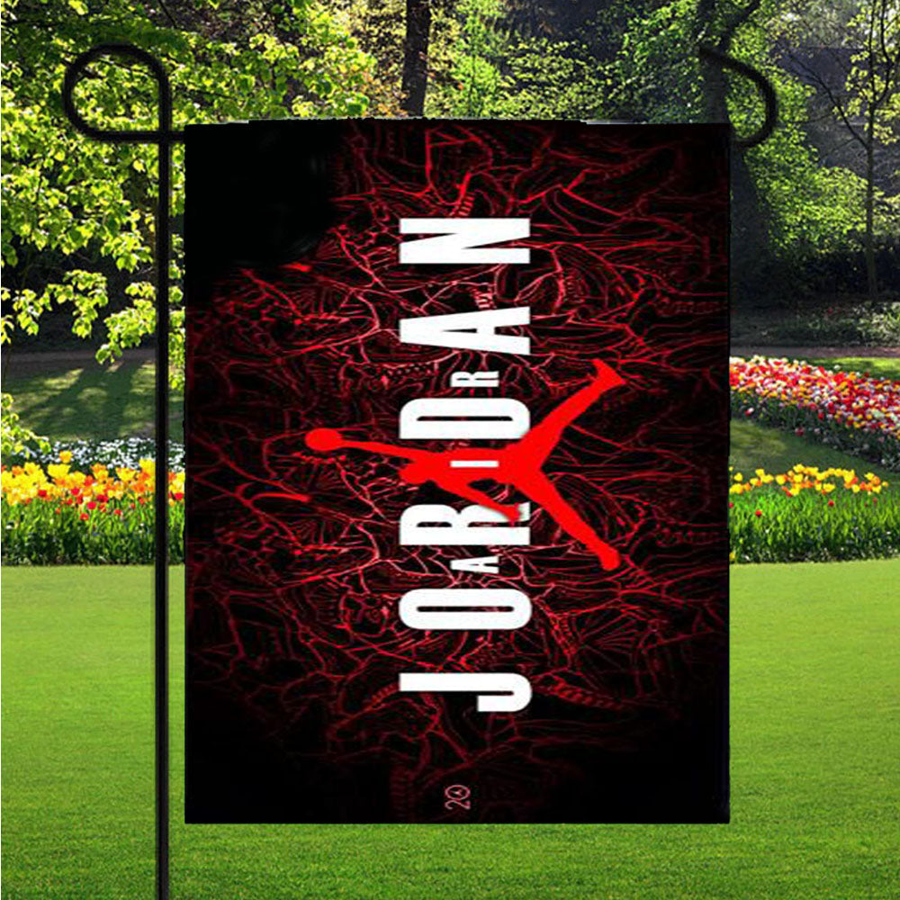 Air Jordan Red Wallpaper Garden Flag Outdoor Lawn 12 X 18 Inch