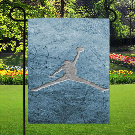 Air Jordan Steel Texture Logo Garden Flag Outdoor Lawn 12 X 18 Inch