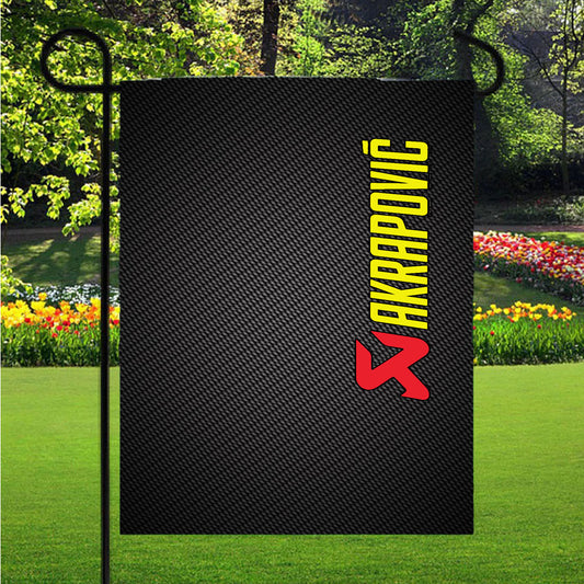 Akrapovic Exhaust System Carbon Logo Garden Flag Outdoor Lawn 12 X 18 Inch