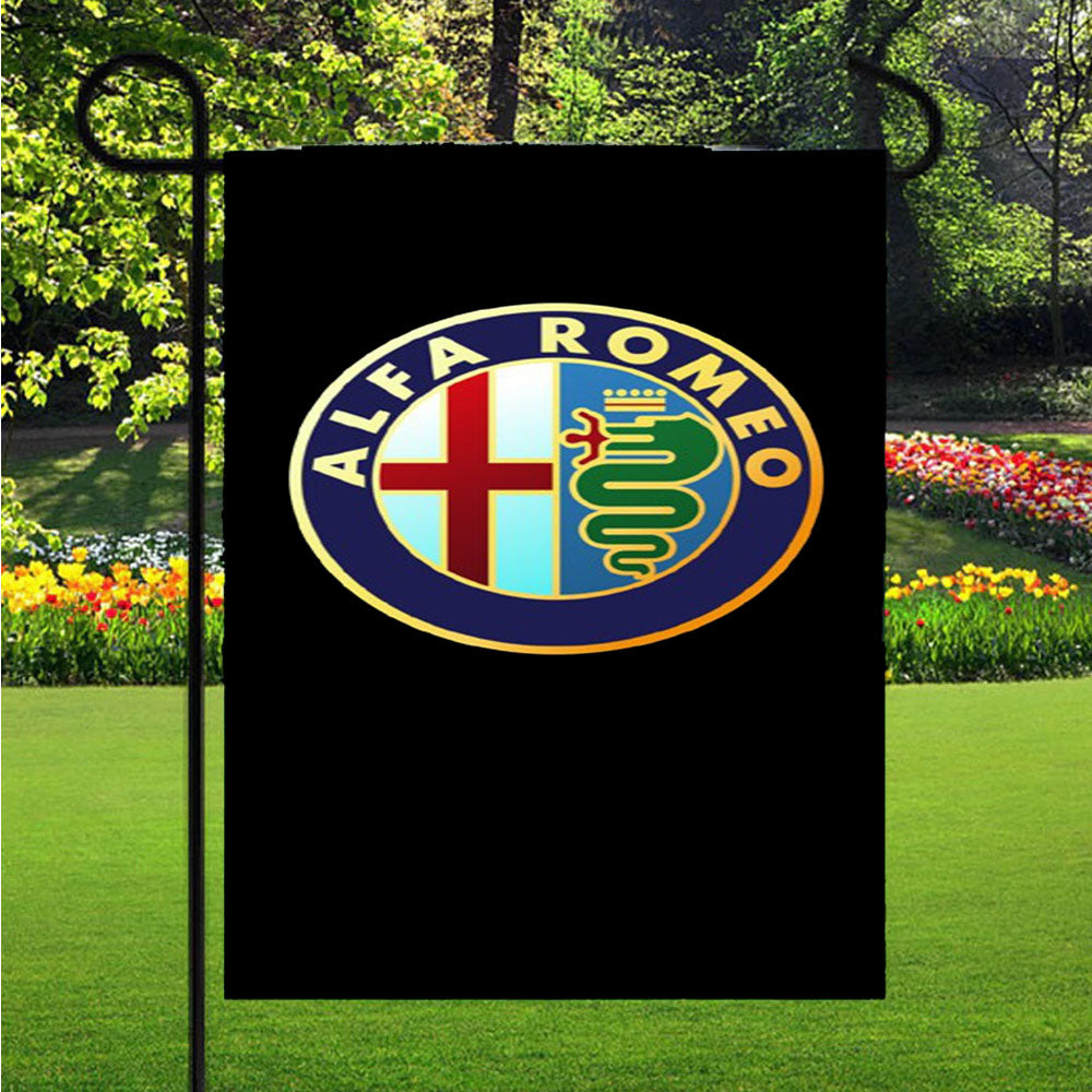 Alfa Romeo Logo Garden Flag Outdoor Lawn 12 X 18 Inch