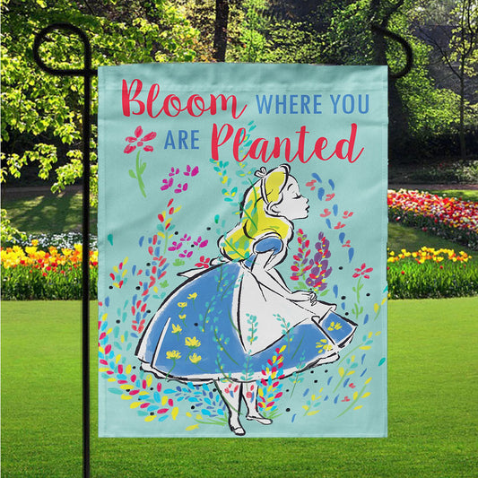 Alice In Wonderland Garden Flag Outdoor Lawn 12 X 18 Inch