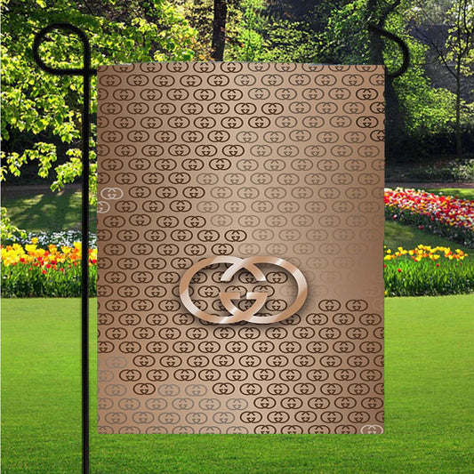 Gucci Metal Logo Garden Flag Outdoor Lawn 12 X 18 Inch