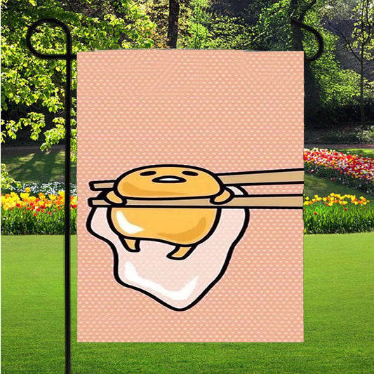 Gudetama Lazy Egg Cute 2 Garden Flag Outdoor Lawn 12 X 18 Inch