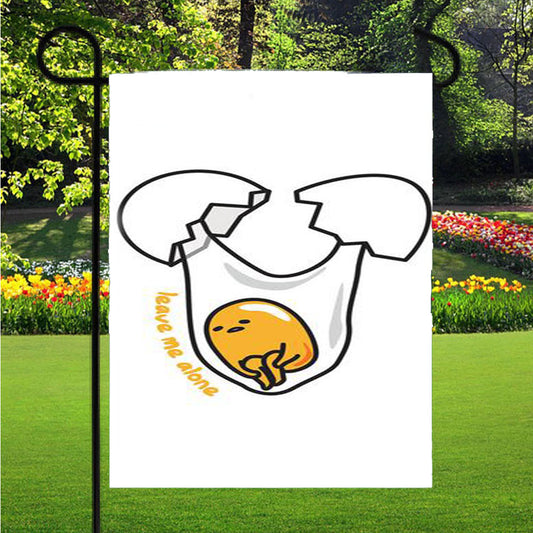 Gudetama Leave Me Alone Garden Flag Outdoor Lawn 12 X 18 Inch