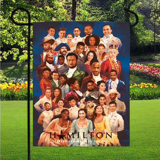 Hamilton American Musical Characters Group Garden Flag Outdoor Lawn 12 X 18 Inch
