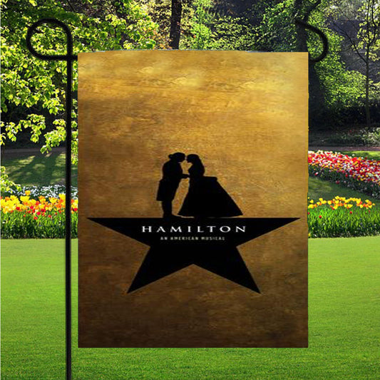 Hamilton And Eliza Kiss Musical Garden Flag Outdoor Lawn 12 X 18 Inch