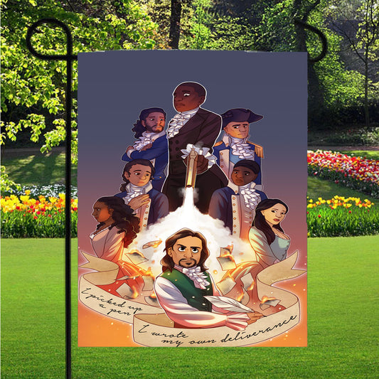 Hamilton And The Hubris Box Classic Musical Garden Flag Outdoor Lawn 12 X 18 Inch