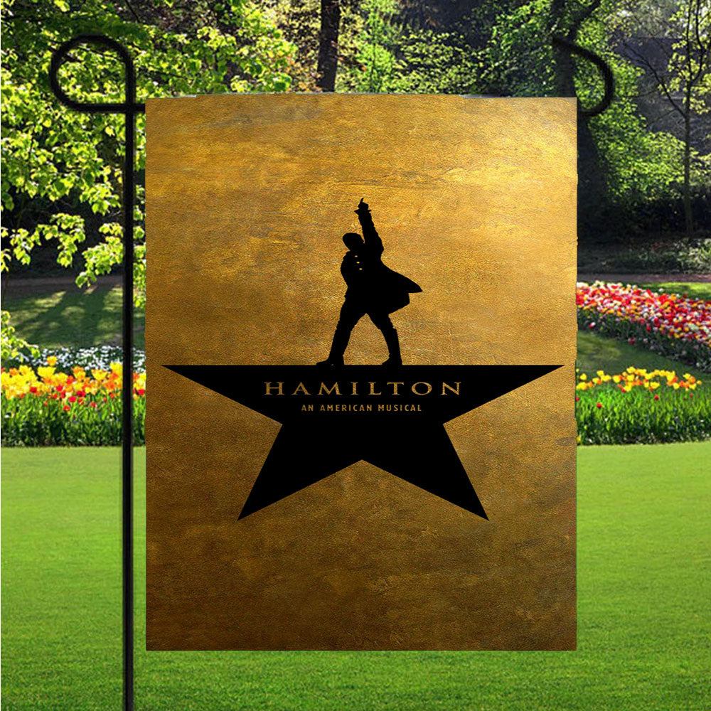 Hamilton The Musical Golden Garden Flag Outdoor Lawn 12 X 18 Inch