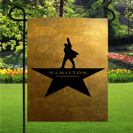 Hamilton The Musical Golden Garden Flag Outdoor Lawn 12 X 18 Inch