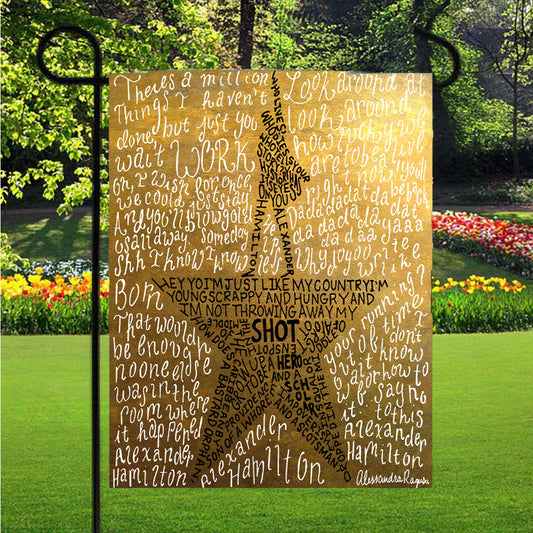 Hamilton The Musical Lyric Garden Flag Outdoor Lawn 12 X 18 Inch