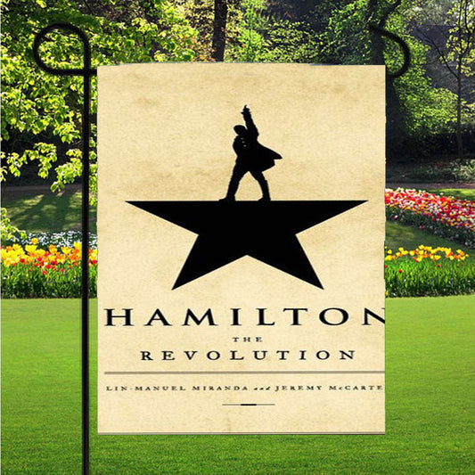 Hamilton The Revolution Book Cover Garden Flag Outdoor Lawn 12 X 18 Inch
