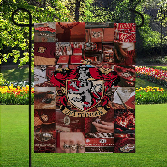 Harrypotter Gryffindor Pattern Style Garden Flag Outdoor Lawn 12 X 18 Inch