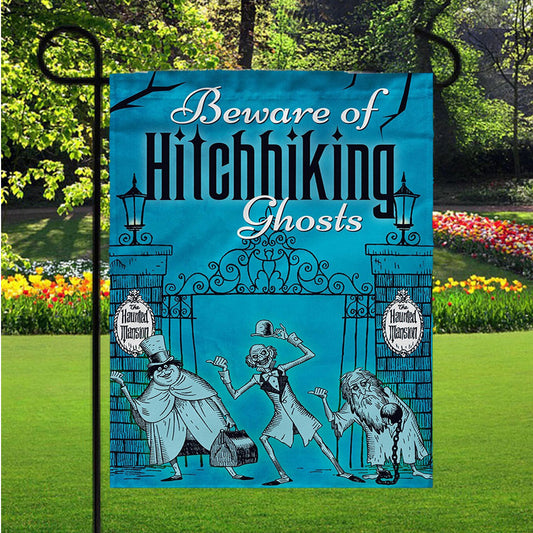 Haunted Mansion Hitchhiking Ghosts Garden Flag Outdoor Lawn 12 X 18 Inch