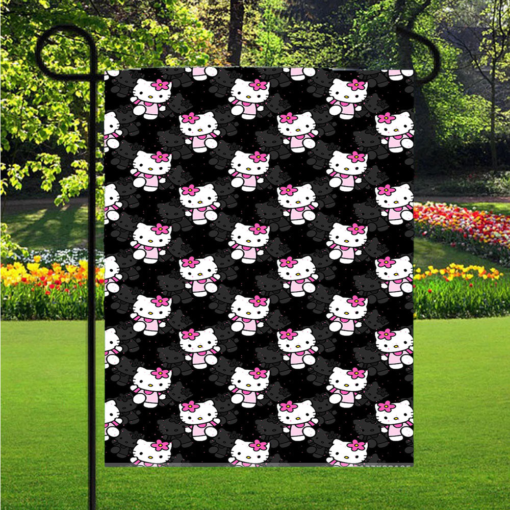 Hello Kitty Pattern Garden Flag Outdoor Lawn 12 X 18 Inch