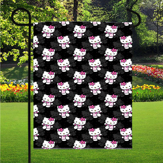 Hello Kitty Pattern Garden Flag Outdoor Lawn 12 X 18 Inch