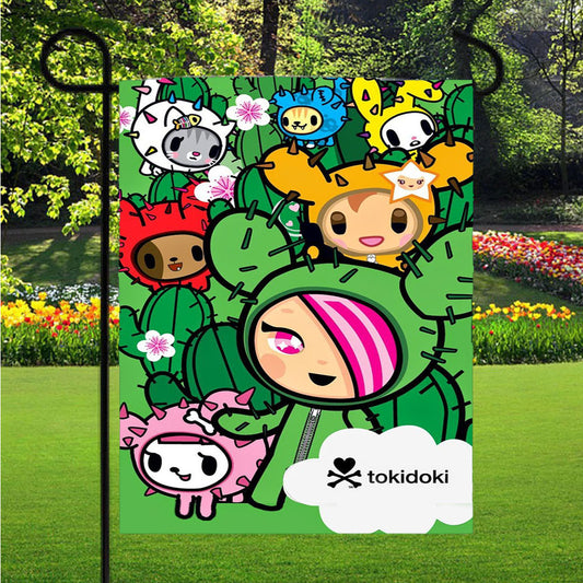 Hello Kitty Tokidoki Garden Flag Outdoor Lawn 12 X 18 Inch