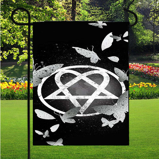 Him Band Heartagram Icon Garden Flag Outdoor Lawn 12 X 18 Inch