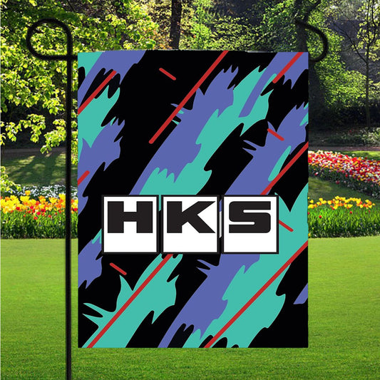 Hks Retro Pattern Garden Flag Outdoor Lawn 12 X 18 Inch