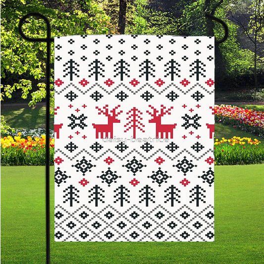 Holiday Sweater Pattern Garden Flag Outdoor Lawn 12 X 18 Inch