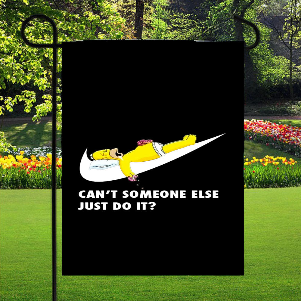 Homer Simpson Nike Black Garden Flag Outdoor Lawn 12 X 18 Inch