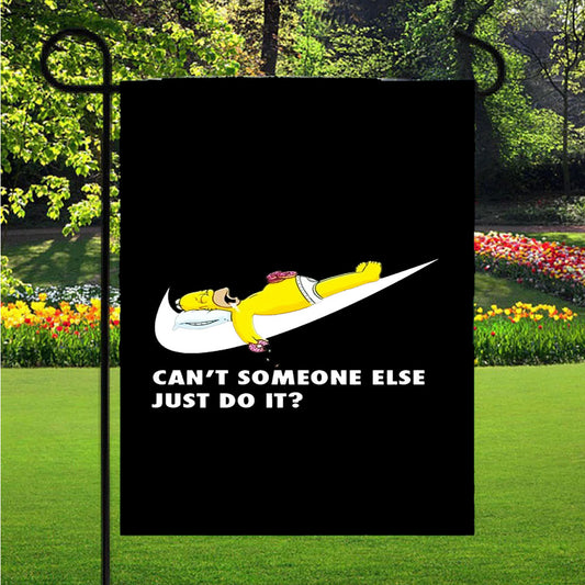 Homer Simpson Nike Black Garden Flag Outdoor Lawn 12 X 18 Inch