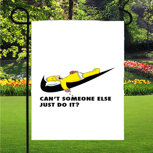 Homer Simpson Nike White Garden Flag Outdoor Lawn 12 X 18 Inch