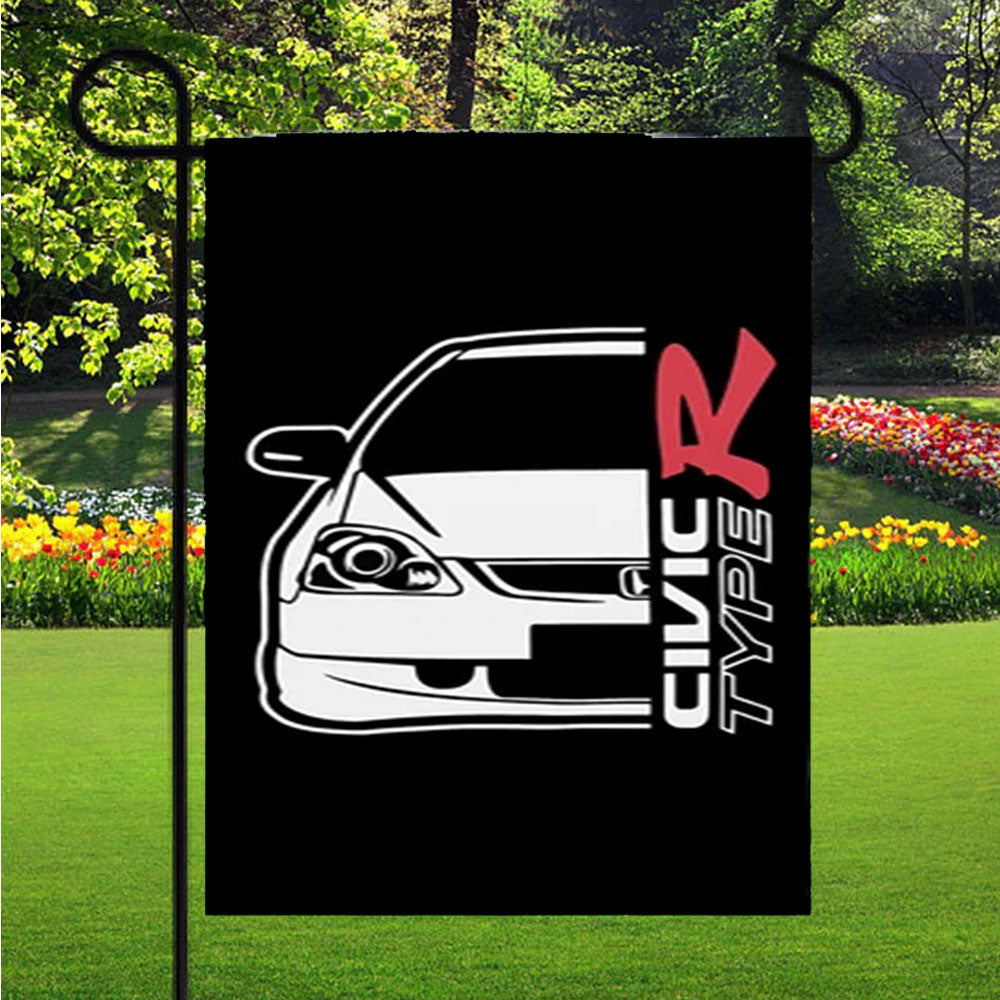 Honda Civic Ep3 Garden Flag Outdoor Lawn 12 X 18 Inch