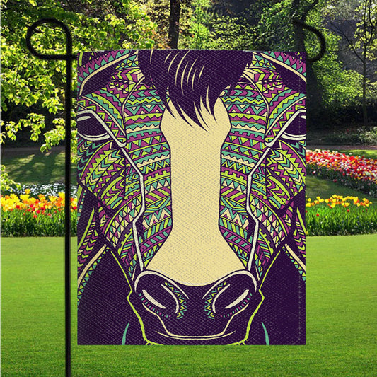 Horse Aztec Pattern Garden Flag Outdoor Lawn 12 X 18 Inch