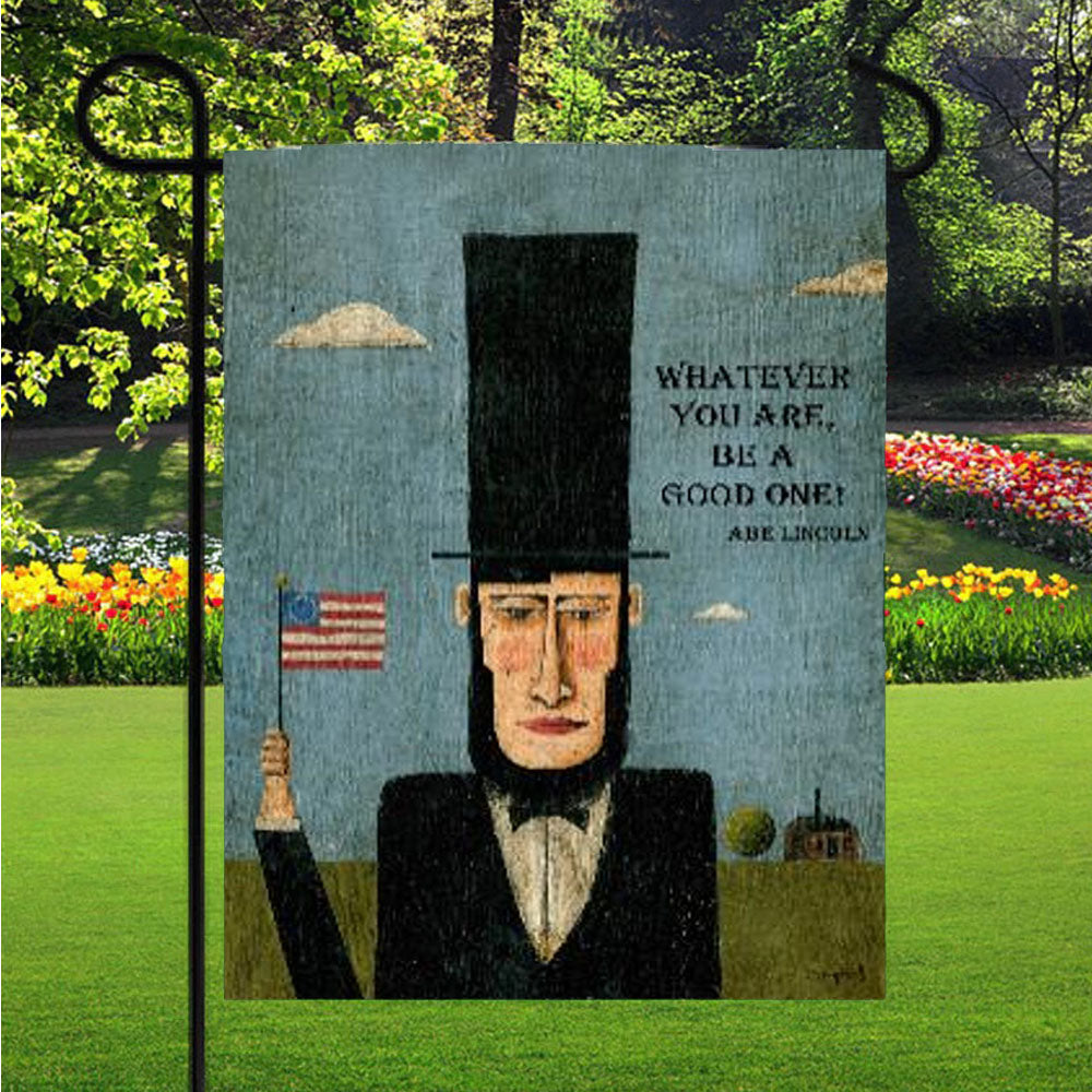 Abe Lincoln Garden Flag Yard Sign Outdoor Lawn 12 X 18 inch