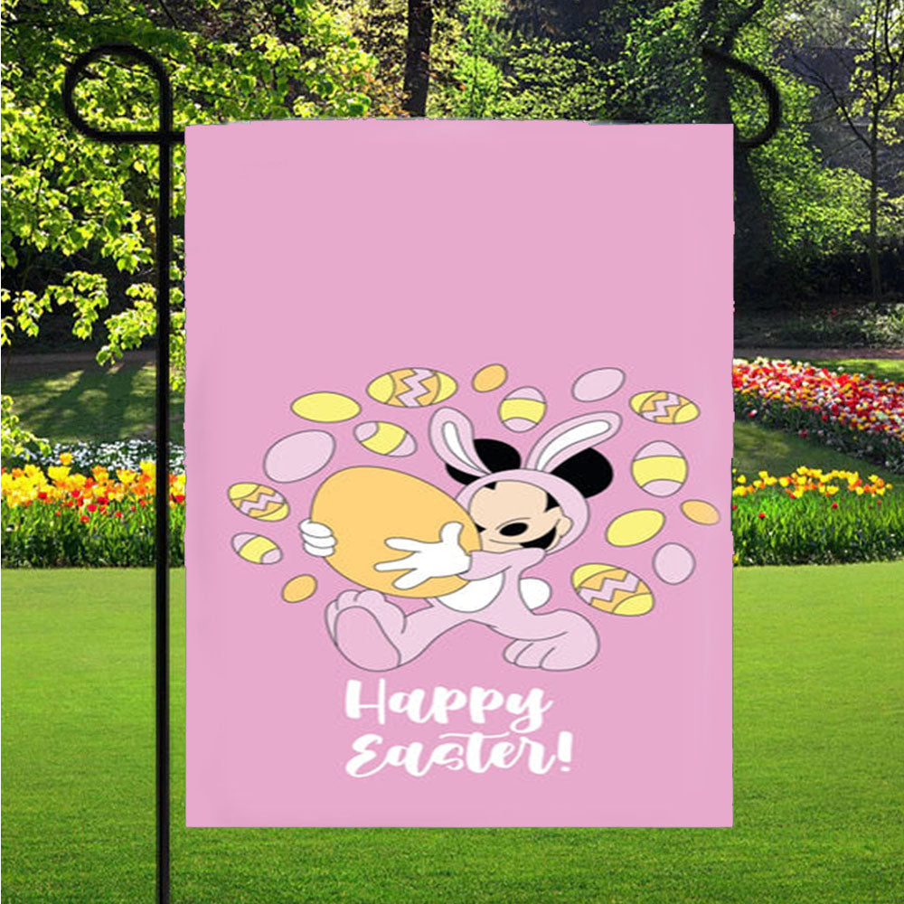 Happy Easter Pink Garden Flag Yard Sign Outdoor Lawn 12 X 18 inch