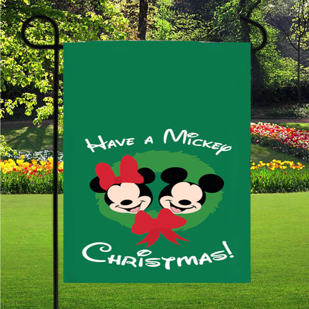 Have A Mickey Christmas Garden Flag Yard Sign Outdoor Lawn 12 X 18 inch