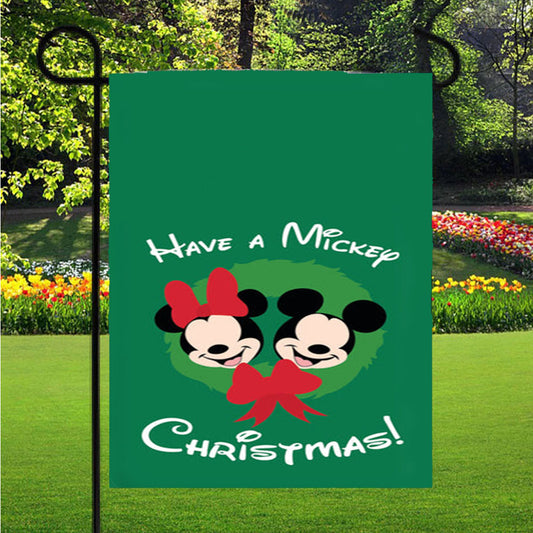 Have A Mickey Christmas Garden Flag Yard Sign Outdoor Lawn 12 X 18 inch