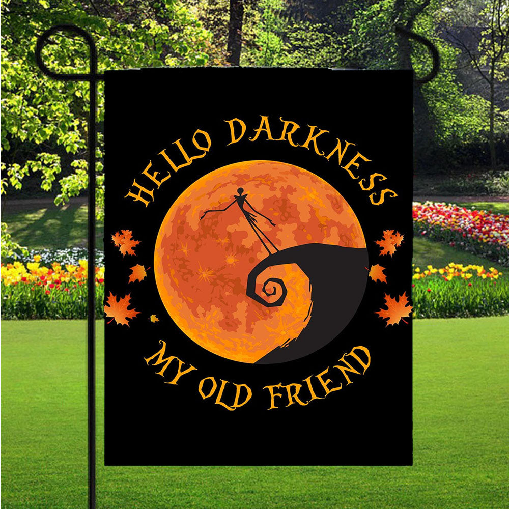 Hello Darkness My Old Friend Garden Flag Yard Sign Outdoor Lawn 12 X 18 inch