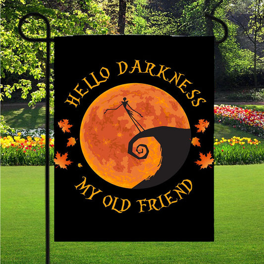 Hello Darkness My Old Friend Garden Flag Yard Sign Outdoor Lawn 12 X 18 inch