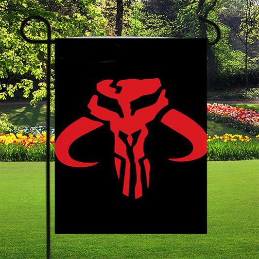 Mandalorian Skull Boba Fett Garden Flag Outdoor Lawn 12X18 Inch