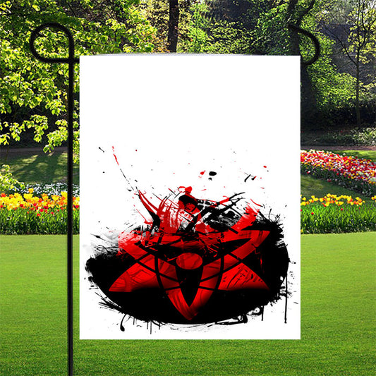 Mangekyou Sharingan Sasuke Garden Flag Outdoor Lawn 12X18 Inch