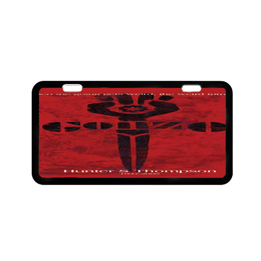 Hunter S Thompson Gonzo Red Vehicle License Plate Cover