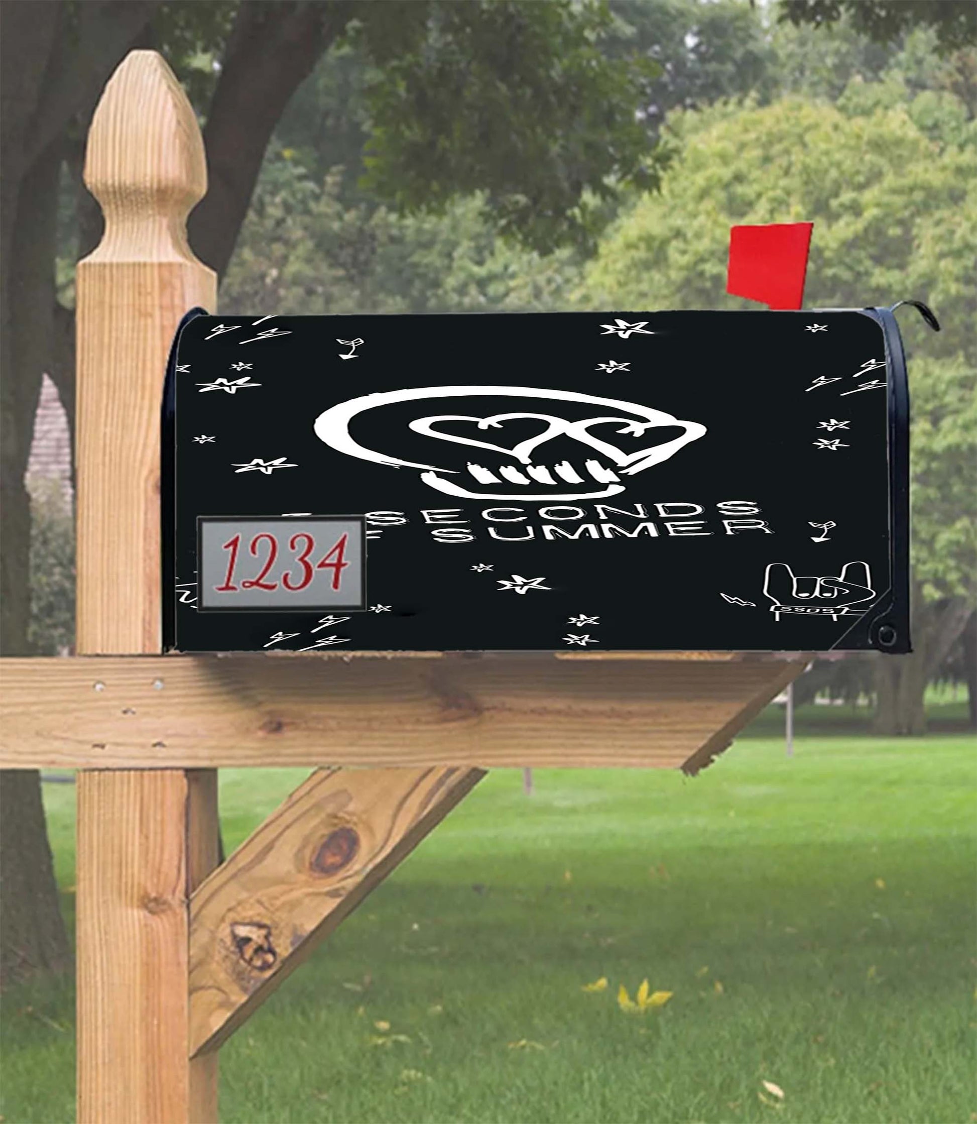 5 Second Of Summer Pattern Skull Mailbox Cover