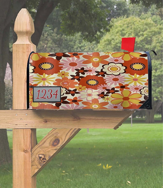 70S Retro Boho Floral Vintage Mailbox Cover