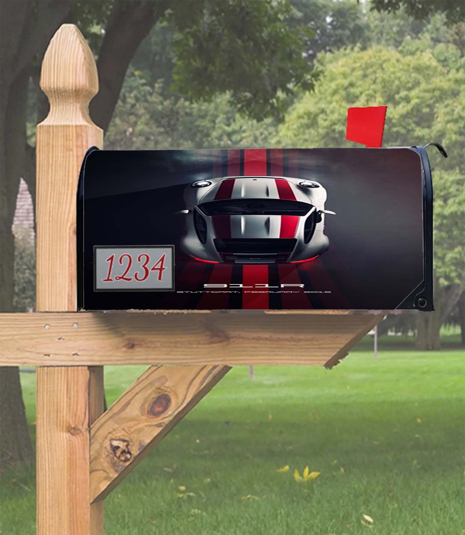 911R White Porsche Mailbox Cover