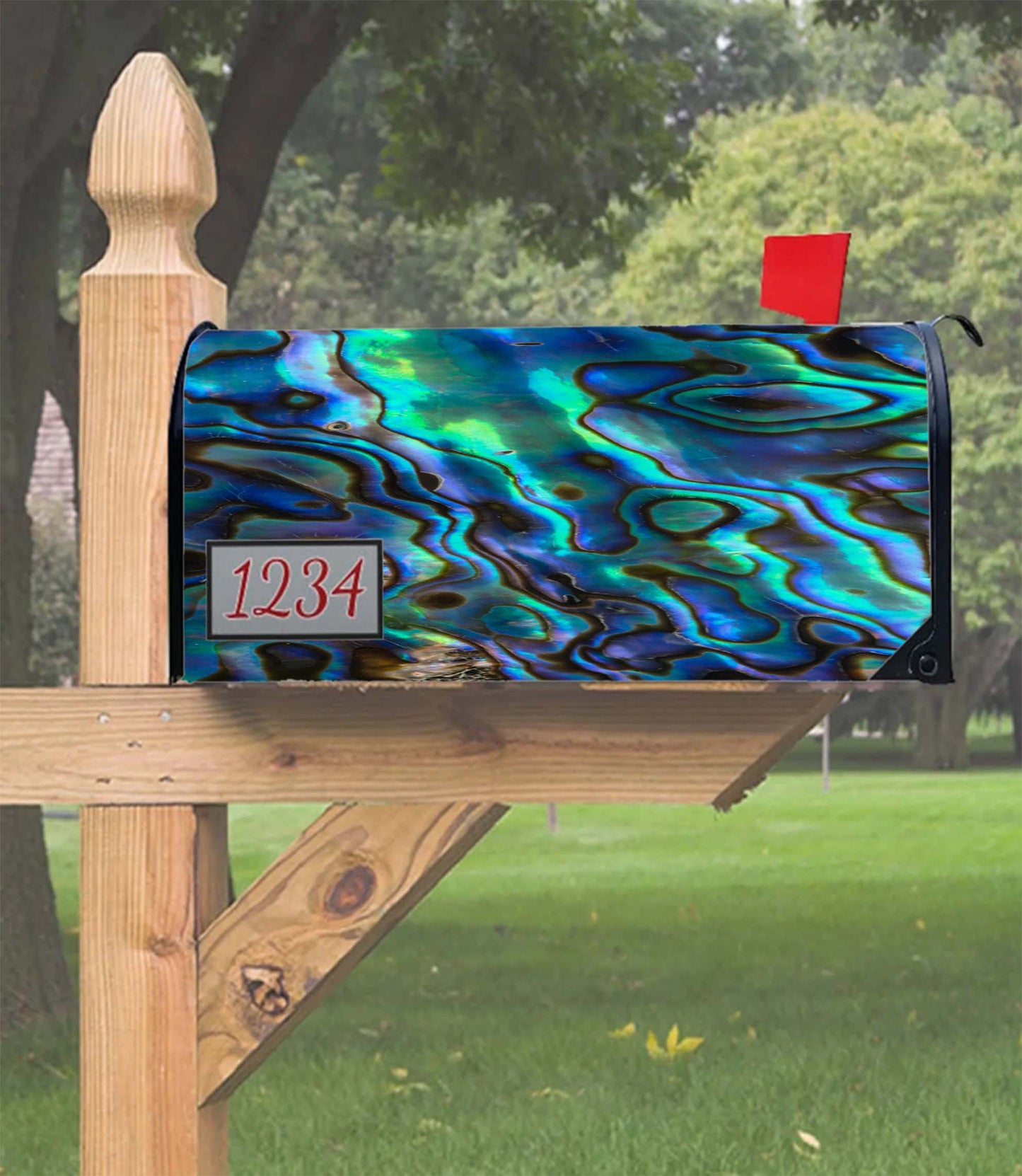 Abalon Liquid Art Material Pattern Mailbox Cover