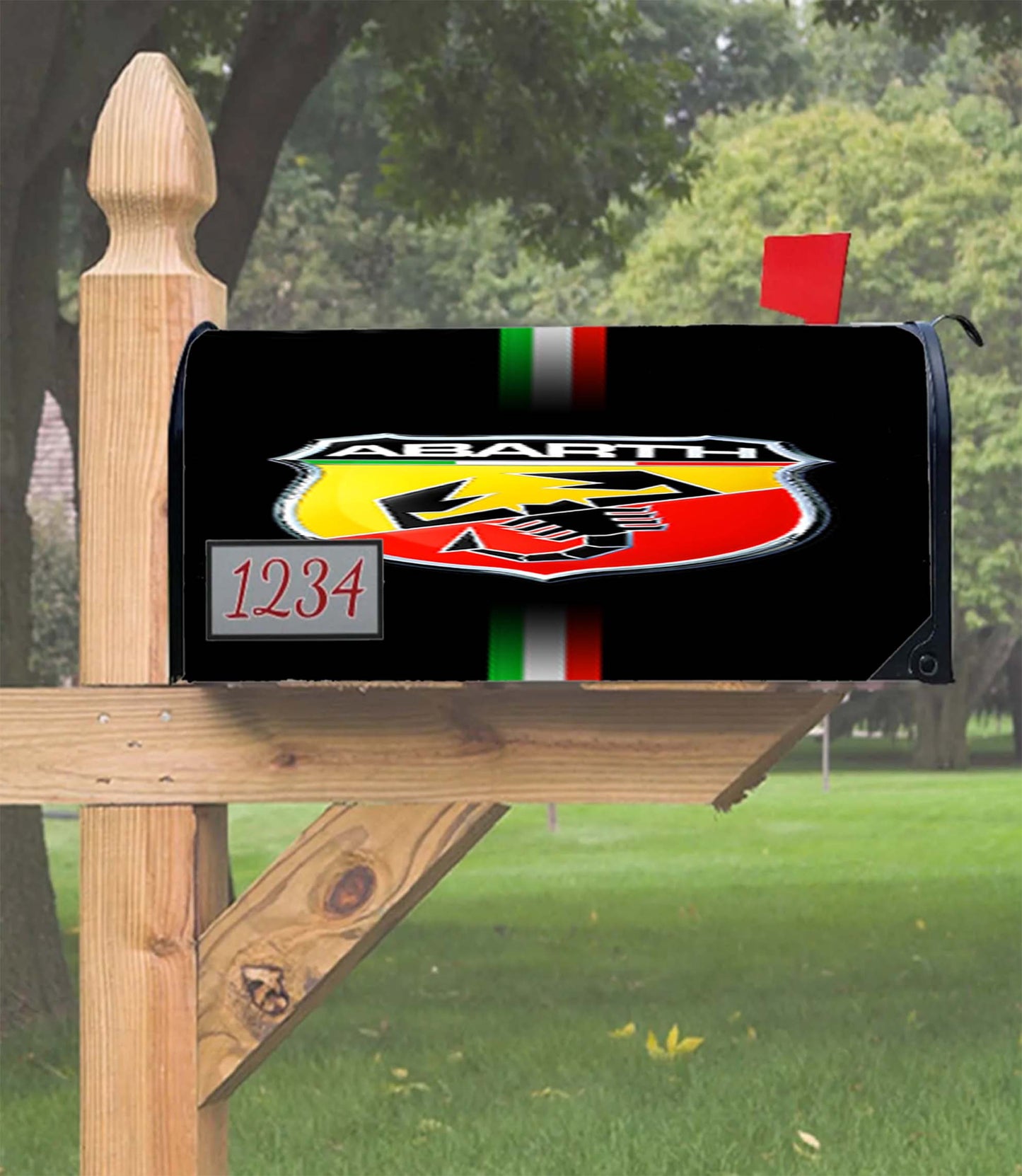 Abarth Racing Car Logo Mailbox Cover