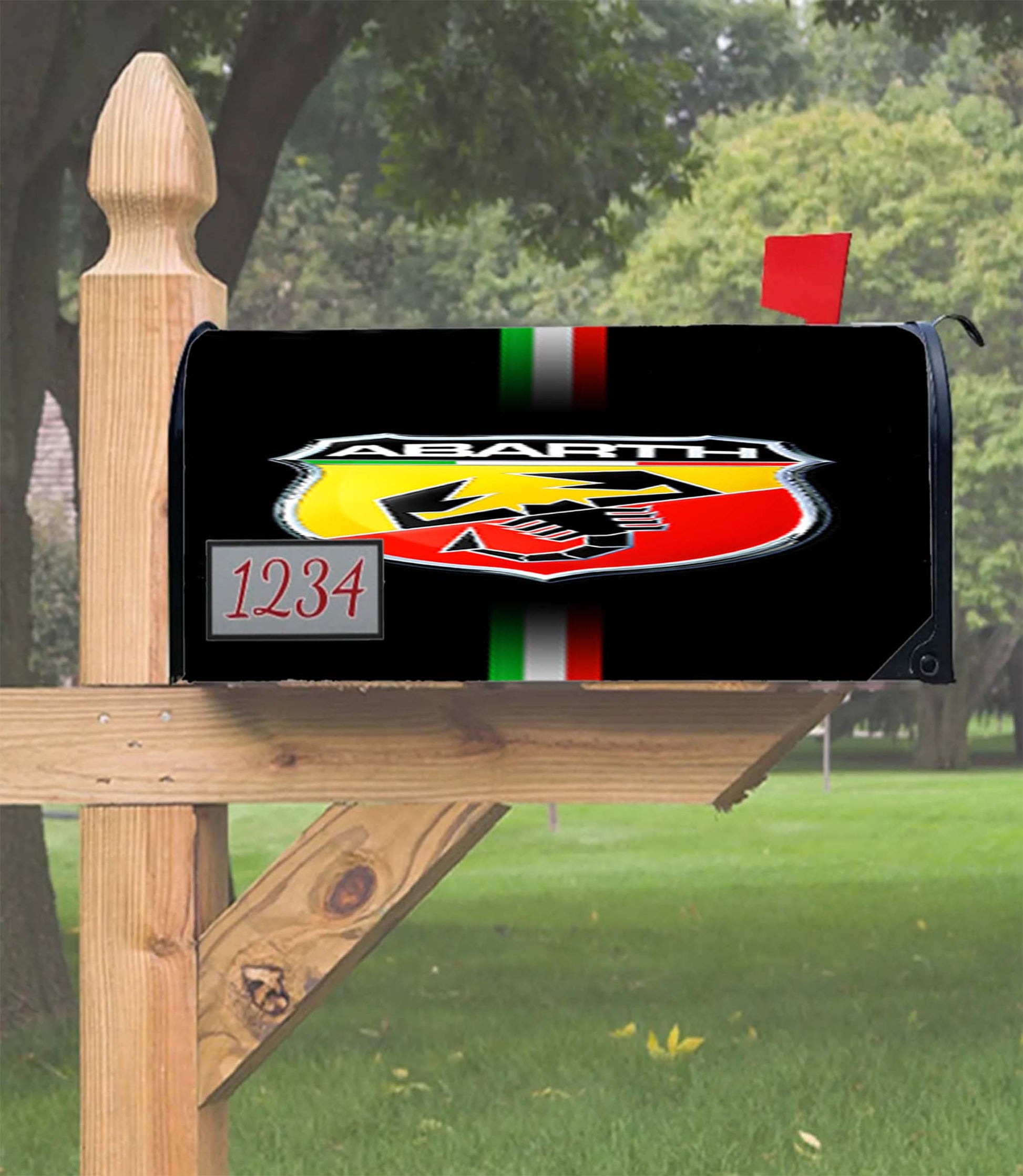 Abarth Racing Car Logo Mailbox Cover